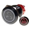 PRZYCISK WANDALOODPORNY 19mm DZWONEK 12V 3A CHWILOWY DZWONKOWY CZERWONY