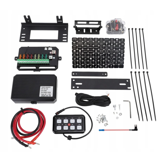 PANEL STEROWNIA 8 PRZEŁĄCZNIKÓW LED DIODA NIEBIESKA OFF ROAD NAKLEJKI KPL