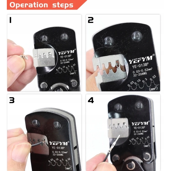 ZACISKARKA RĘCZNA YE-013B(R) 0.03-0.52mm² KONEKTORÓW STYKÓW JST / DuPont