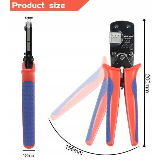 ZACISKARKA RĘCZNA YE-013B(R) 0.03-0.52mm² KONEKTORÓW STYKÓW JST / DuPont