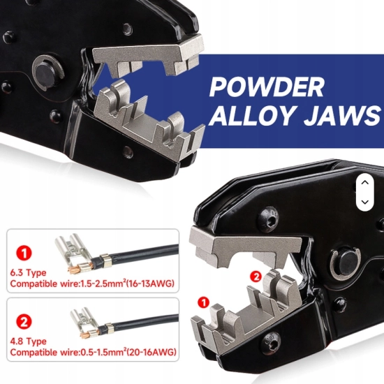 ZACISKARKA YF-056FL PRASKA DO KONEKTORÓW KĄTOWYCH 4,8 6,3 mm NIEIZOLOWANYCH