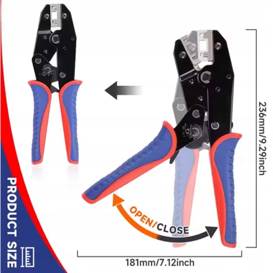 ZACISKARKA YF-056FL PRASKA DO KONEKTORÓW KĄTOWYCH 4,8 6,3 mm NIEIZOLOWANYCH