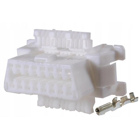 GNIAZDO OBDII OBD II OBD OBD2 OEBD BIAŁE ZATRZASK