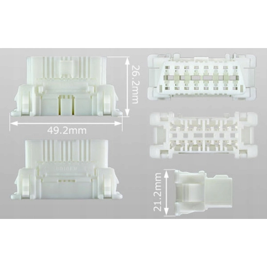 GNIAZDO OBDII OBD II OBD OBD2 OEBD BIAŁE ZATRZASK