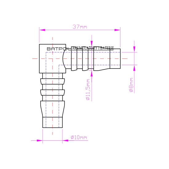 KOLANKO GAZU WODY 10MM PODCISNIENIA UNIWERSALNE