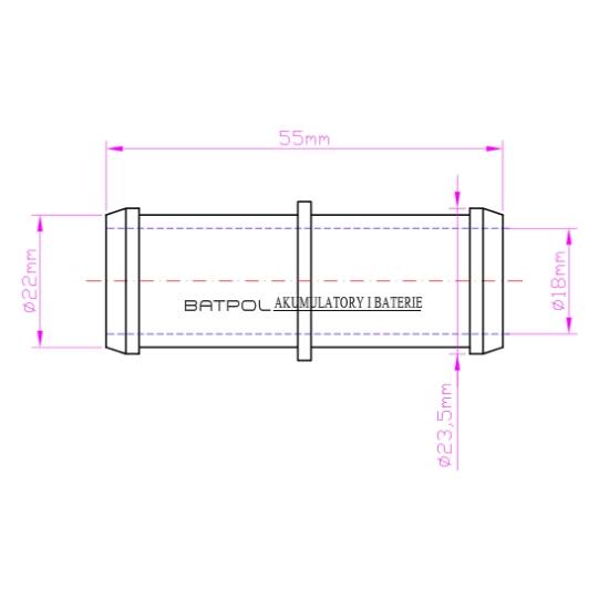 LACZNIK WODY GAZU 22MM PRZEWODU UNIWERSALNY