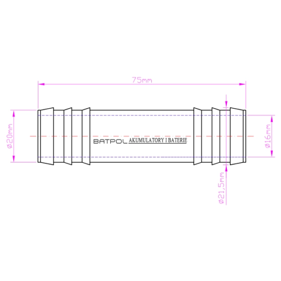 LACZNIK WODY GAZU 20MM PRZEWODU UNIWERSALNY