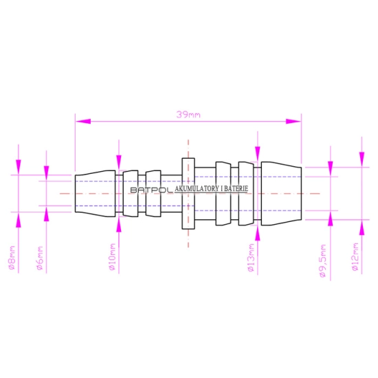 REDUKCJA SPRYSKIWACZA LACZNIK 8 I 12MM UNIWERSALNA