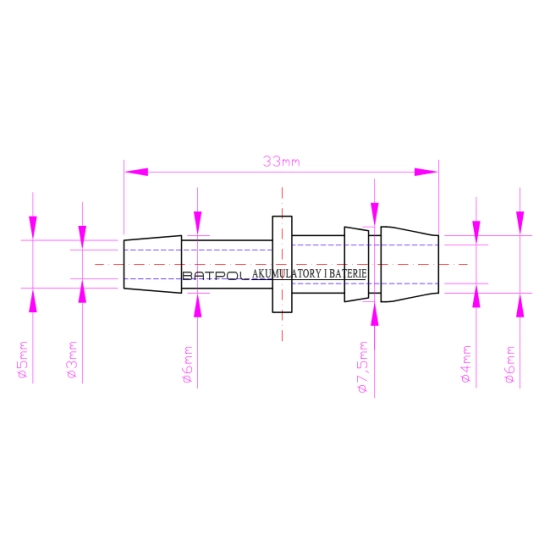 REDUKCJA SPRYSKIWACZA LACZNIK 5 I 6MM UNIWERSALNA