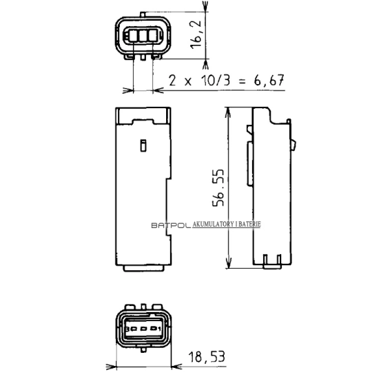 GNIAZDO ZLACZE 3 PIN SICMA PEUGEOT CITROEN FIAT