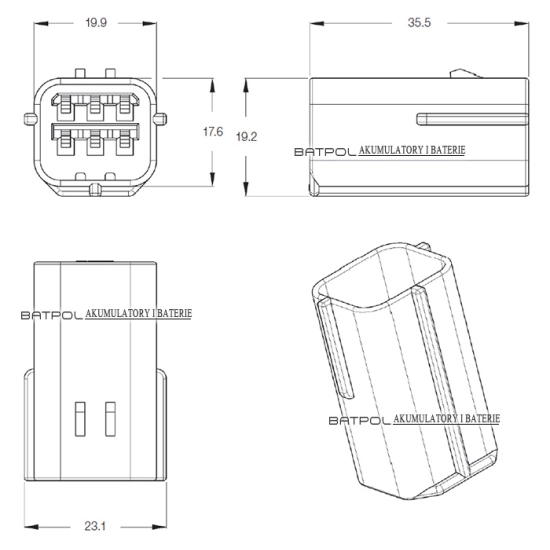 WTYK MESKI ECONOSEAL 6 PIN ZLACZE KOSTKA