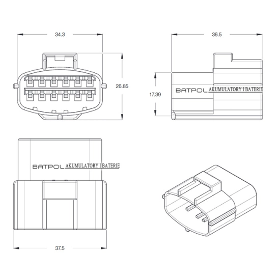 WTYK MESKI ECONOSEAL 12 PIN ZLACZE KOSTKA