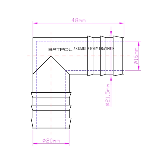 KOLANKO GAZU WODY 20MM PODCISNIENIA UNIWERSALNE