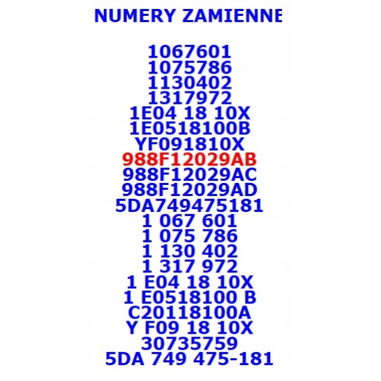 KOSTKA WTYK CEWKI BERU ZS 350 0040100350 FORD MK