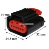KOSTKA WTYK ZLACZE PRZEPLYWOMIERZA 6 PIN 1438153-5