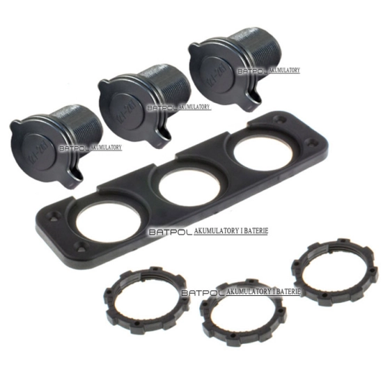 3 X GNIAZDO ZAPALNICZKI 12/24V 20A RAMKA