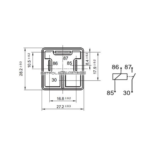 PRZEKAZNIK SAMOCHODOWY 12V 80A 4 PIN SZCZELNY ON
