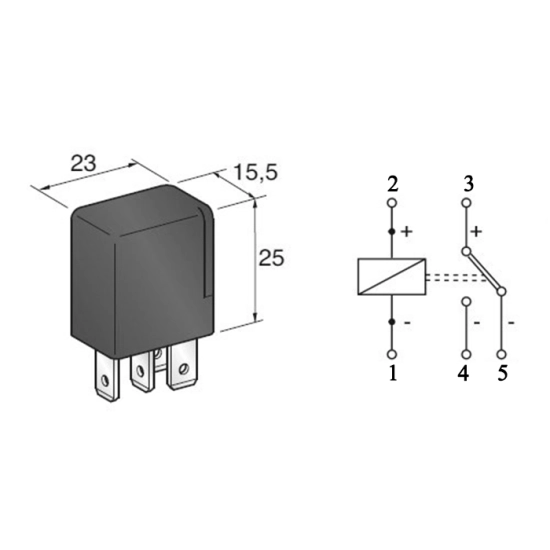 PRZEKAZNIK SAMOCHODOWY 12V 40A 5 PIN ZWIERNY MIKRO