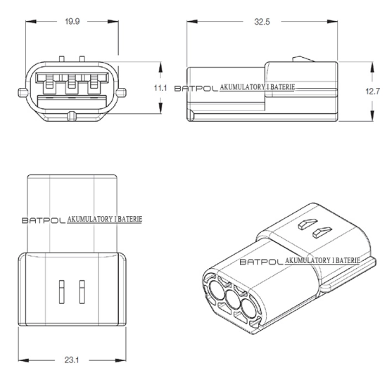 WTYK MESKI ECONOSEAL 3 PIN ZLACZE KOSTKA