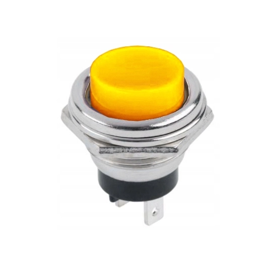 PRZYCISK WLACZNIK CHWILOWY 16MM ŻÓŁTY 3A 125V