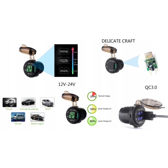 USB 3.0 QUICK CHARGE WOLTOMIERZ AMPEROMIERZ N