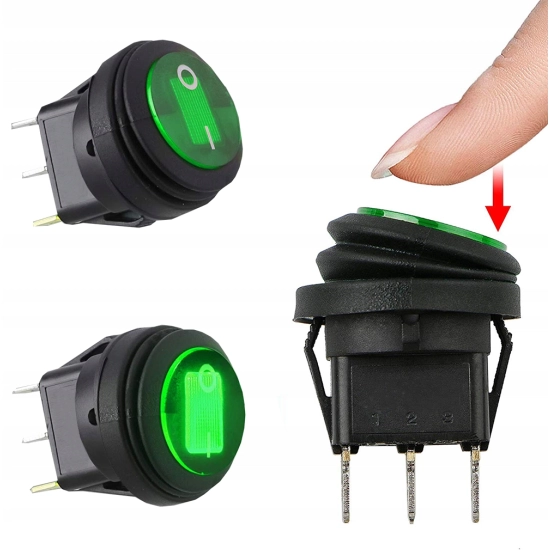 WŁĄCZNIK PRZEŁĄCZNIK HERMETYCZNY 12V IP65 GREEN