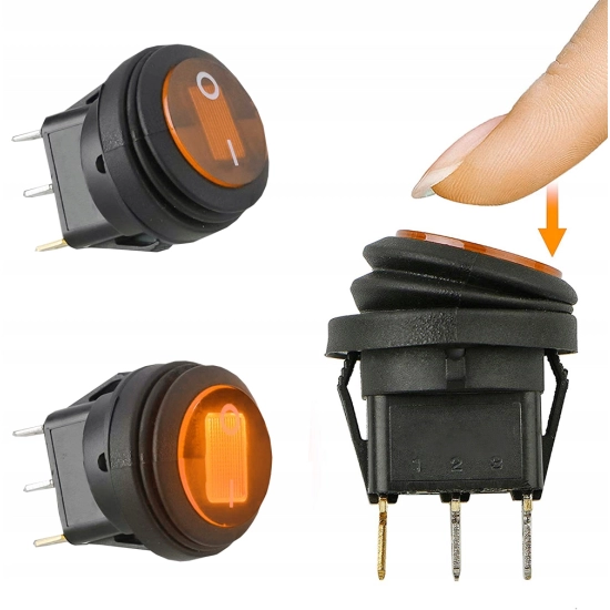 WŁĄCZNIK PRZEŁĄCZNIK HERMETYCZNY 12V IP65 ORANGE