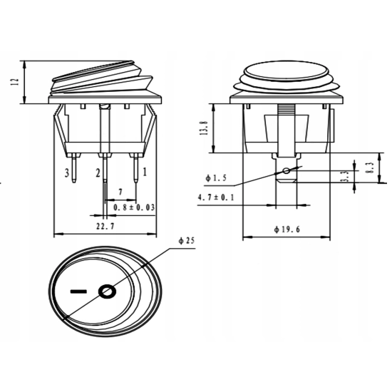 WŁĄCZNIK PRZEŁĄCZNIK HERMETYCZNY 12V IP65 ORANGE