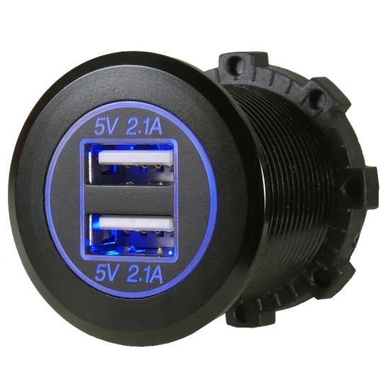 USB 5V 4,2A GNIAZDO ŁADOWARKA METALOWA 12V CZAR