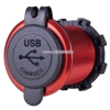 USB 5V 4,2A GNIAZDO ŁADOWARKA METALOWA 12V CZERW