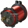 USB 5V 4,2A GNIAZDO ŁADOWARKA METALOWA 12V CZERW