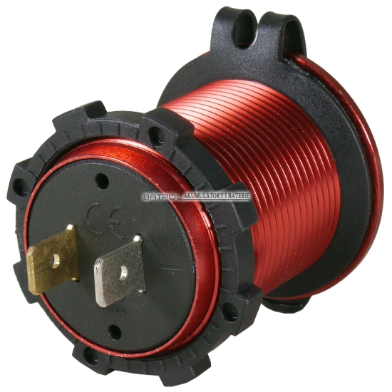 USB 5V 4,2A GNIAZDO ŁADOWARKA METALOWA 12V CZERW