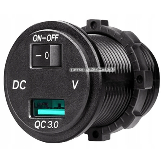 USB 3.0 QUICK CHARGE WOLTOMIERZ WYŁĄCZNIK N
