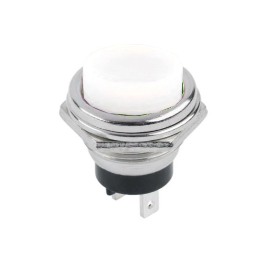 PRZYCISK WLACZNIK CHWILOWY 16MM BIAŁY 3A 125V