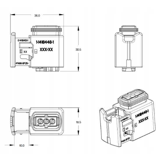 WTYK KOSTKA HDSC1,5 SCANIA DAF CZUJNIKI 2 PIN