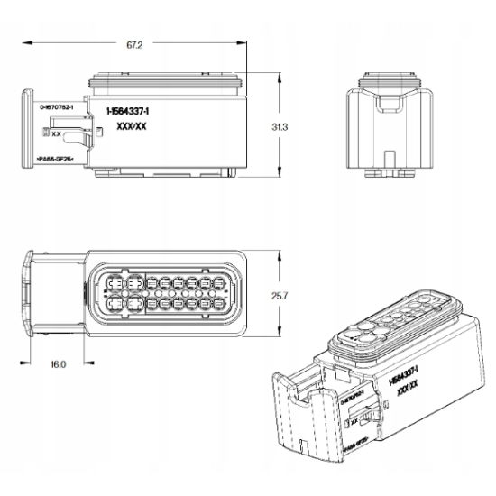 WTYK KOSTKA HDSC2,81,5 SCANIA DAF CZUJNIKI 16 PIN