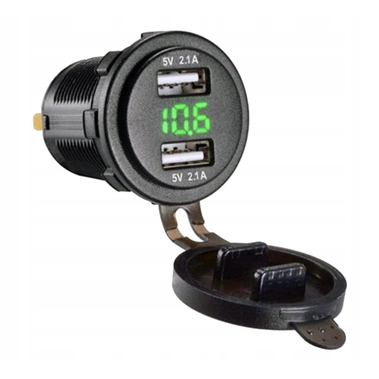 USB 4,2A ŁADOWARKA 12-24V SAMOCHODOWA WOLTOMIERZ Z