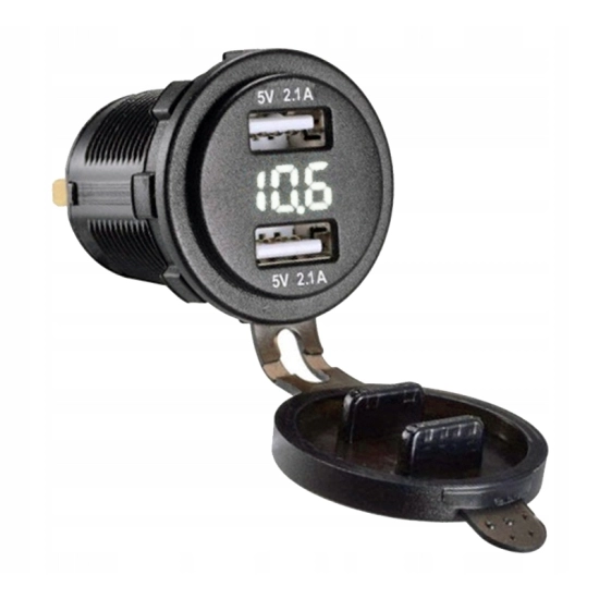 USB 4,2A ŁADOWARKA 12-24V SAMOCHODOWA WOLTOMIERZ B