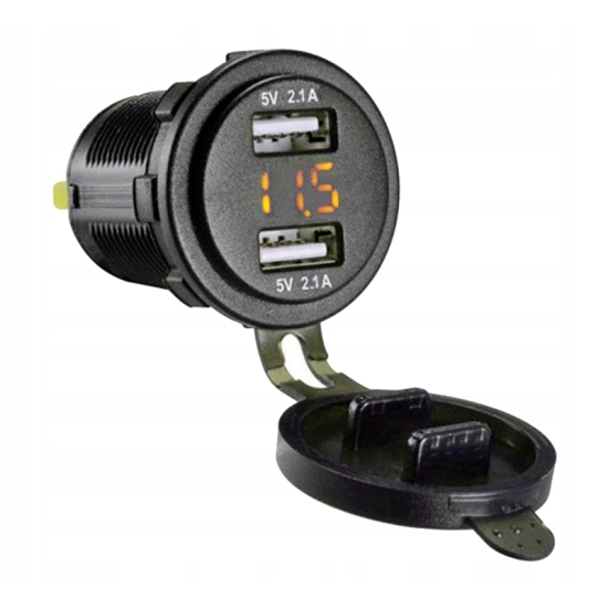 USB 4,2A ŁADOWARKA 12-24V SAMOCHODOWA WOLTOMIERZ P