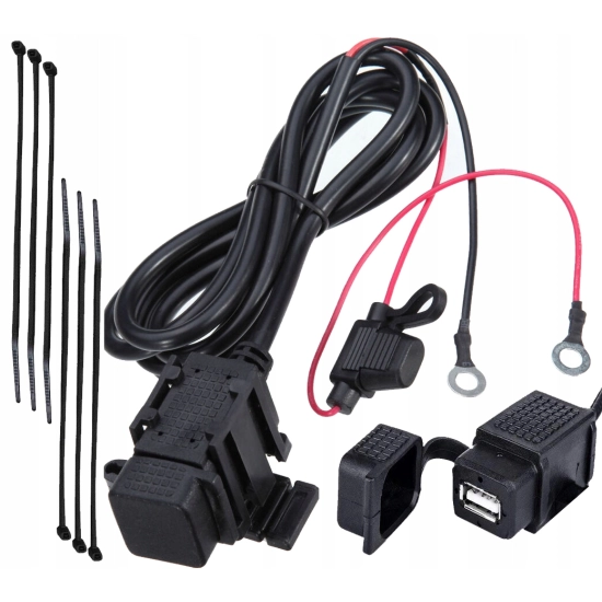 MOTOCYKLOWE GNIAZDO USB 2,1A ŁADOWARKA KIEROWNICE