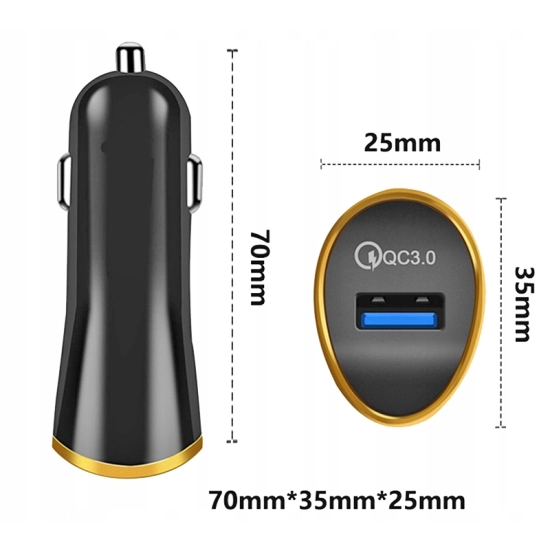 ŁADOWARKA QUICK CHARGE 3.0 SZYBKA SAMOCHODOWA 3,1A