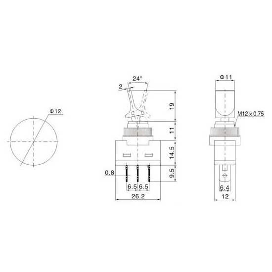 PRZEŁĄCZNIK LIZAKOWY ASW-14 20A 12V PODSWIETLANY Z