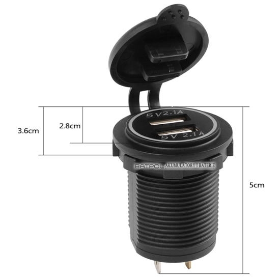 USB 5V 4,2A GNIAZDO SAMOCHODOWE LADOWARKA 12V N