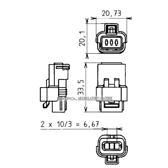 WIAZKA 3 PIN SICMA PEUGEOT CITROEN FIAT CZARNA