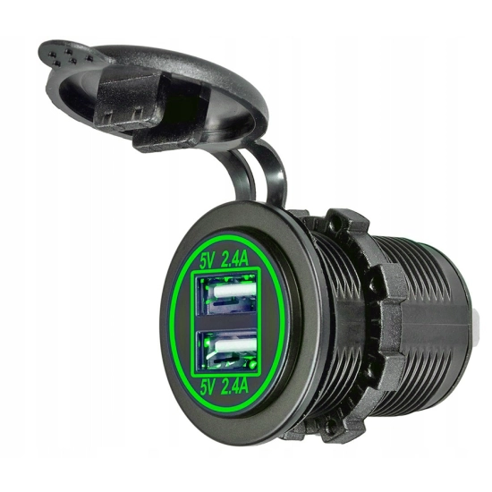 USB 5V 4,8A GNIAZDO SAMOCHODOWE LADOWARKA 12V Z