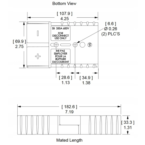 KOSTKA ZLACZE TYP ANDERSON AN350A 70mm2 CZERWONA