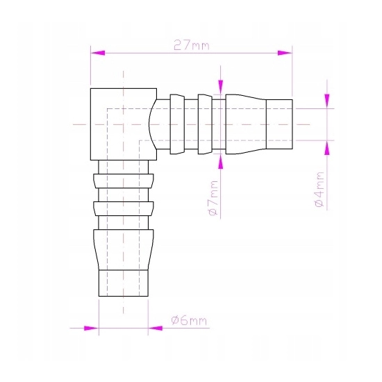 KOLANKO 6MM PRZEWOD PALIWOWY PRZEWODOW PALIWOWYCH
