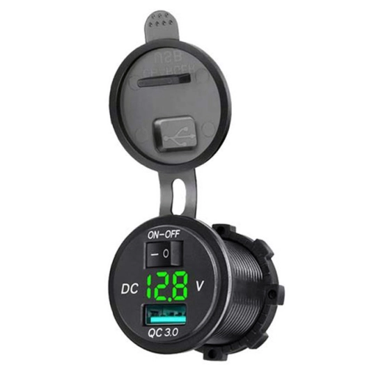 USB 3.0 QUICK CHARGE WOLTOMIERZ WYŁĄCZNIK Z