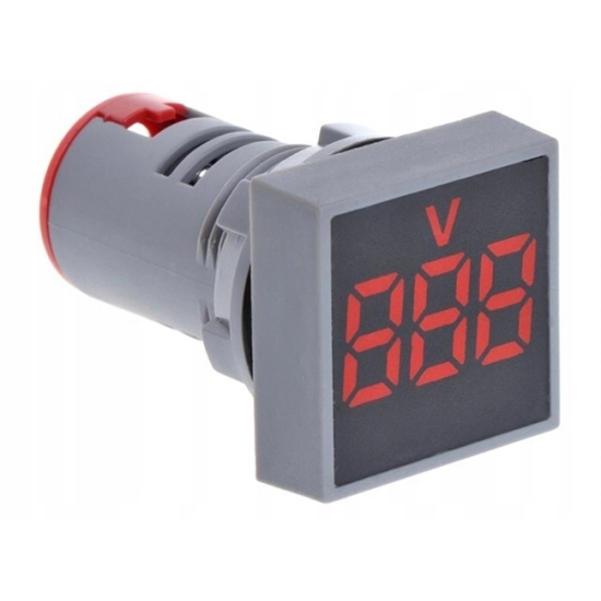 WOLTOMIERZ AC 20-500V LED 22mm MIERNIK KWADRAT C
