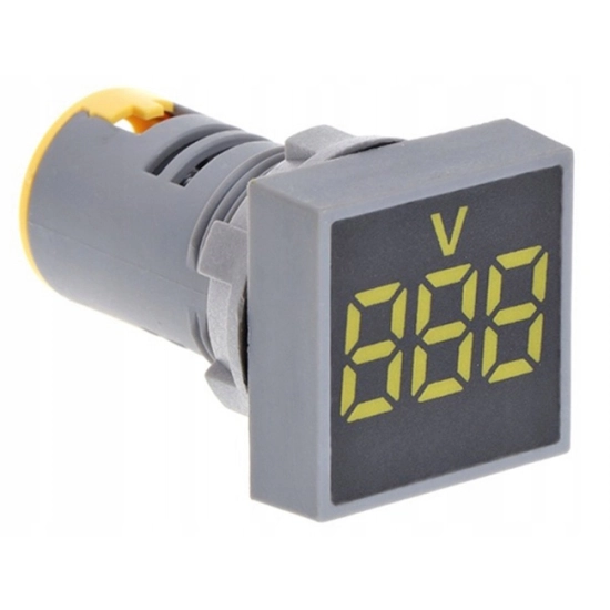 WOLTOMIERZ AC 20-500V LED 22mm MIERNIK KWADRAT Ż